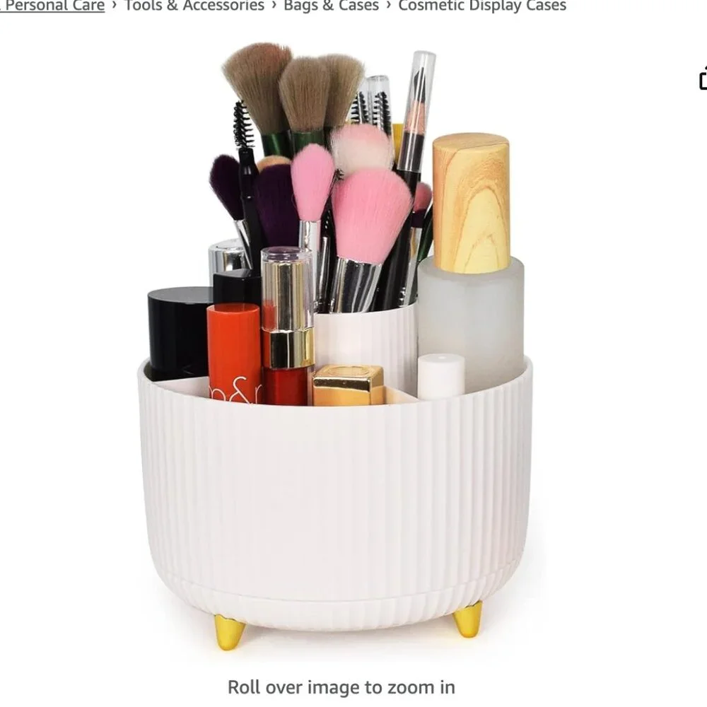 Rotating Makeup Brush Holder Organizer with 5 Slots NEW IN BOX